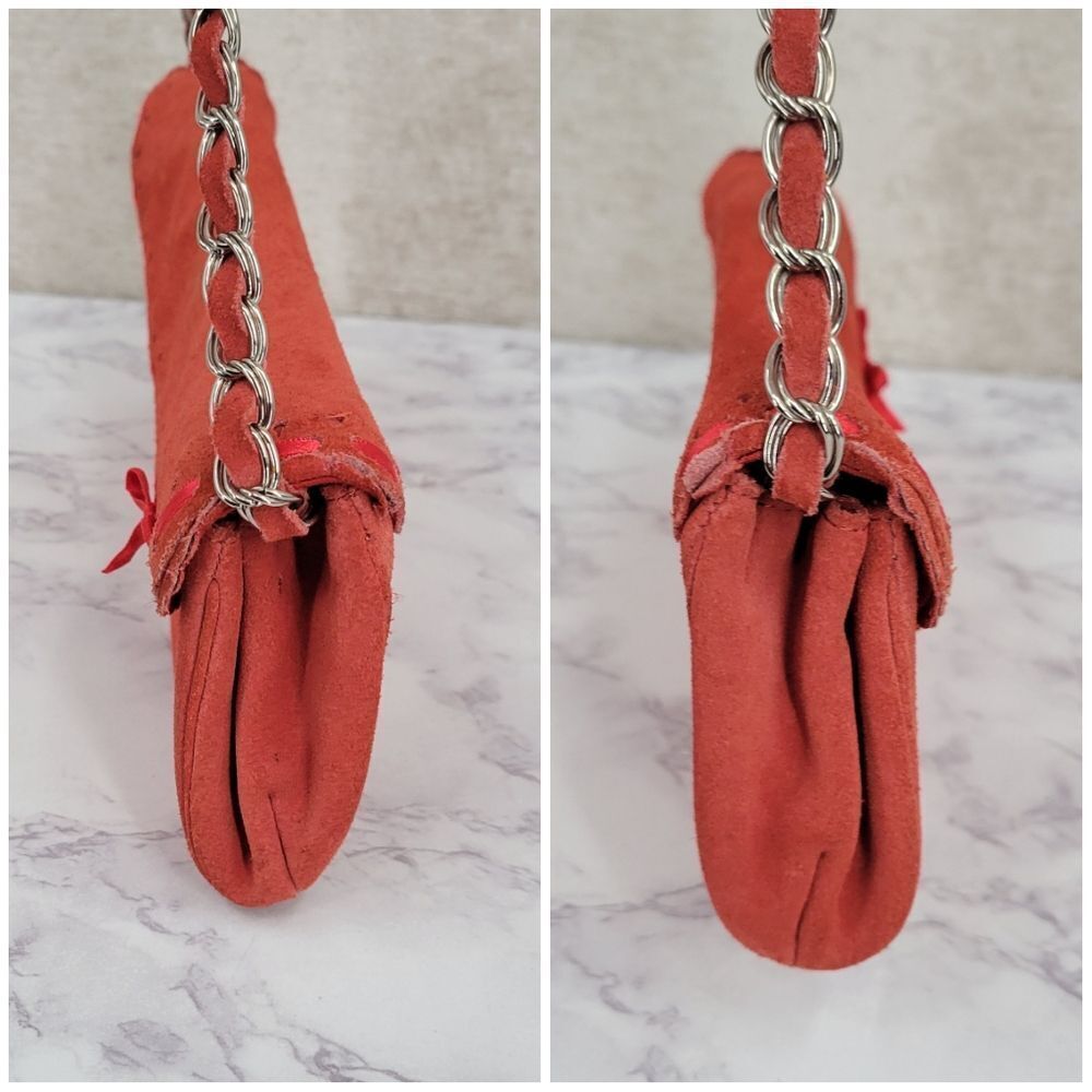 Banana Republic Y2K Red Suede Mini Shoulder Bag or Clutch - Picture 8 of 13